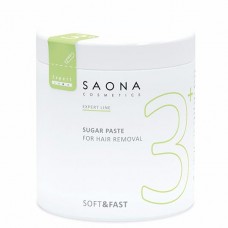 Сахарная паста для шугаринга Saona Cosmetics 3+ Soft&Fast Мягкая Не требует разогрева